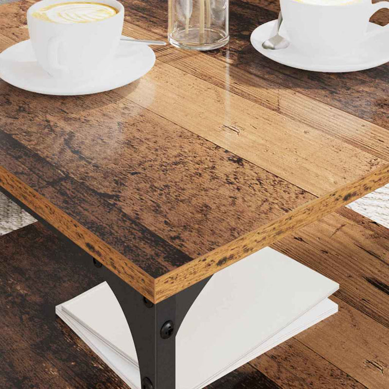 vidaXL Dohányzóasztal Öreg fa 55 x 55 x 40 cm Faanyag