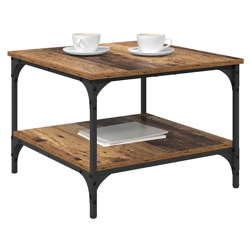 vidaXL Dohányzóasztal Öreg fa 55 x 55 x 40 cm Faanyag