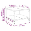 vidaXL Dohányzóasztal Fekete tölgy 55 x 55 x 40 cm Faanyag