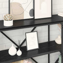 vidaXL Konzolasztal polcokkal Fekete tölgy 160 x 30 x 75 cm Faanyag