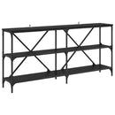 vidaXL Konzolasztal polcokkal Fekete tölgy 160 x 30 x 75 cm Faanyag