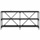 vidaXL Konzolasztal polcokkal Fekete tölgy 160 x 30 x 75 cm Faanyag