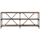 vidaXL Konzolasztal polcokkal Öreg fa 180 x 30 x 75 cm Faanyag