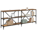 vidaXL Konzolasztal polcokkal Öreg fa 180 x 30 x 75 cm Faanyag