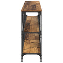 vidaXL Konzolasztal polcokkal Öreg fa 180 x 30 x 75 cm Faanyag