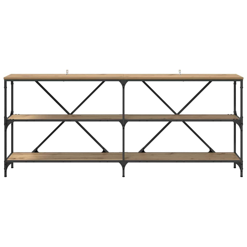 vidaXL Konzolasztal polcokkal Artisan tölgy 180 x 30 x 75 cm Faanyag