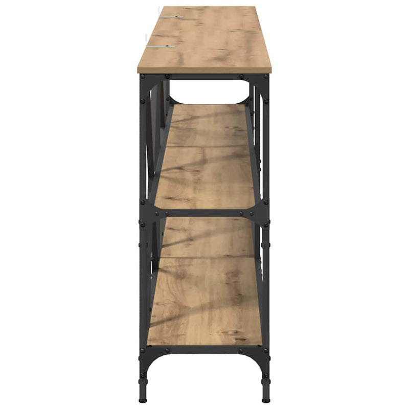 vidaXL Konzolasztal polcokkal Artisan tölgy 180 x 30 x 75 cm Faanyag