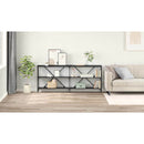 vidaXL Konzolasztal polcokkal Fekete tölgy 180 x 30 x 75 cm Faanyag