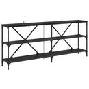 vidaXL Konzolasztal polcokkal Fekete tölgy 180 x 30 x 75 cm Faanyag