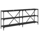 vidaXL Konzolasztal polcokkal Fekete tölgy 180 x 30 x 75 cm Faanyag