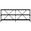 vidaXL Konzolasztal polcokkal Fekete tölgy 180 x 30 x 75 cm Faanyag