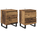 vidaXL Éjjeliszekrény fiókkal 2 pcs Öreg fa 40 x 35 x 50 cm Faanyag