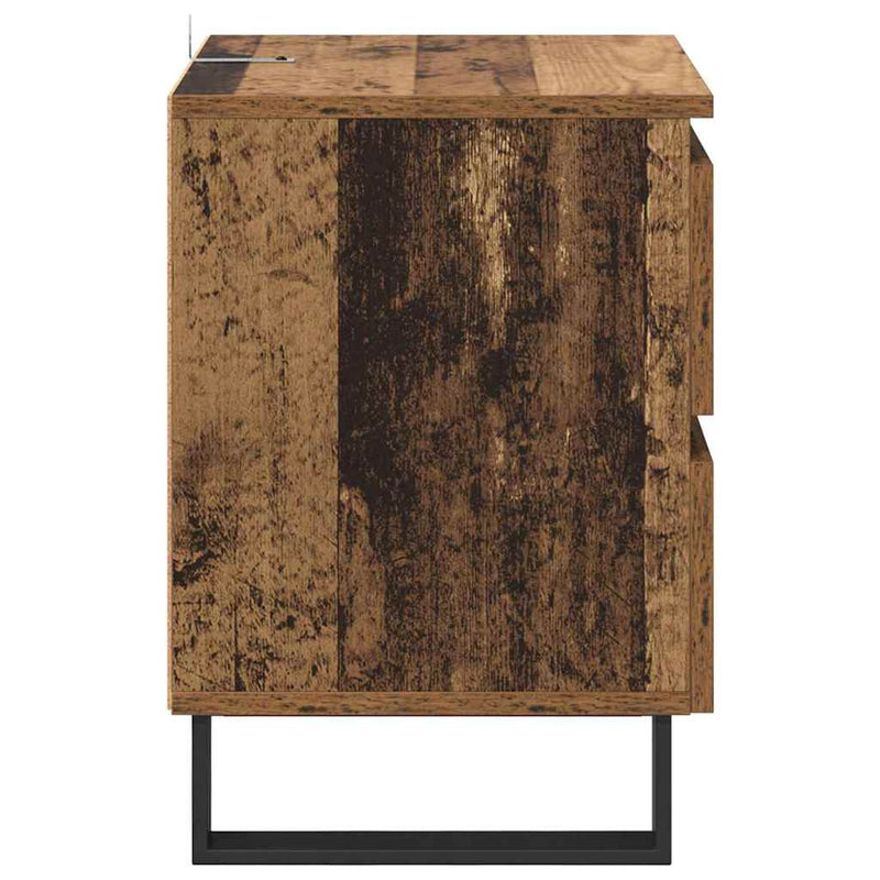 vidaXL Éjjeliszekrény fiókkal 2 pcs Régi fa 40 x 35 x 50 cm Faanyag