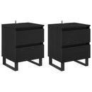 vidaXL Éjjeliszekrény 2 pcs Fekete tölgy 40 x 35 x 50 cm Faanyag