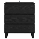 vidaXL Széf fiókkal Fekete tölgy 60 x 35 x 70 cm Faanyag