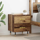 vidaXL Éjjeliszekrény fiókkal 2 pcs Öreg fa 40 x 35 x 47,5 cm Faanyag