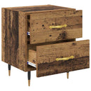 vidaXL Éjjeliszekrény fiókkal 2 pcs Öreg fa 40 x 35 x 47,5 cm Faanyag