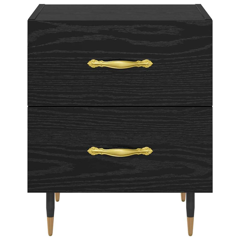 vidaXL Éjjeliszekrény 2 pcs Musta tammi 40 x 35 x 47.5 cm Faanyag