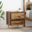 vidaXL Éjjeliszekrény fiókkal 2 pcs Öreg fa 40 x 35 x 47,5 cm Faanyag
