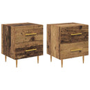 vidaXL Éjjeliszekrény fiókkal 2 pcs Öreg fa 40 x 35 x 47,5 cm Faanyag