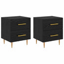 vidaXL Éjjeliszekrény 2 pcs Fekete tölgy 40 x 35 x 47,5 cm Faanyag