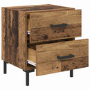 vidaXL Éjjeliszekrény fiókkal 2 pcs Öreg fa 40 x 35 x 47,5 cm Faanyag
