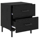 vidaXL Éjjeliszekrény 2 pcs Fekete tölgy 40 x 35 x 47,5 cm Faanyag