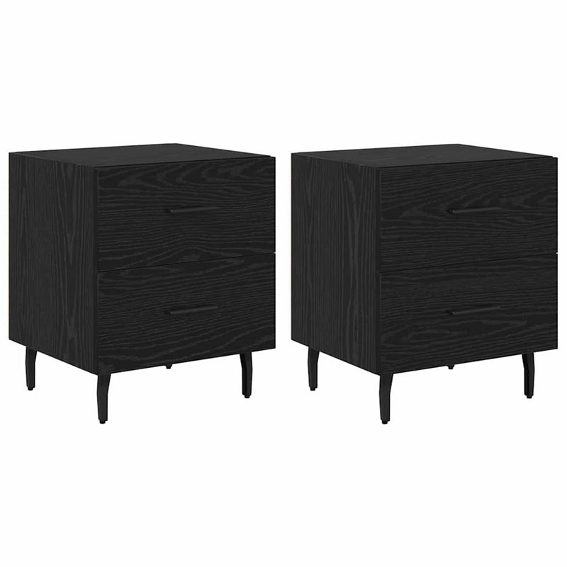 vidaXL Éjjeliszekrény 2 pcs Musta tammi 40 x 35 x 47.5 cm Faanyag
