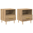vidaXL Éjjeli asztal fiókkal 2 pcs Barna 40 x 35 x 47,5 cm Faanyag