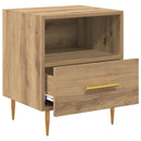 vidaXL Éjjeli asztal fiókkal 2 pcs Barna 40 x 35 x 47.5 cm Faanyag