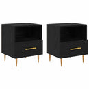 vidaXL Éjjeli asztal fiókkal 2 pcs Fekete 40 x 35 x 47,5 cm Faanyag