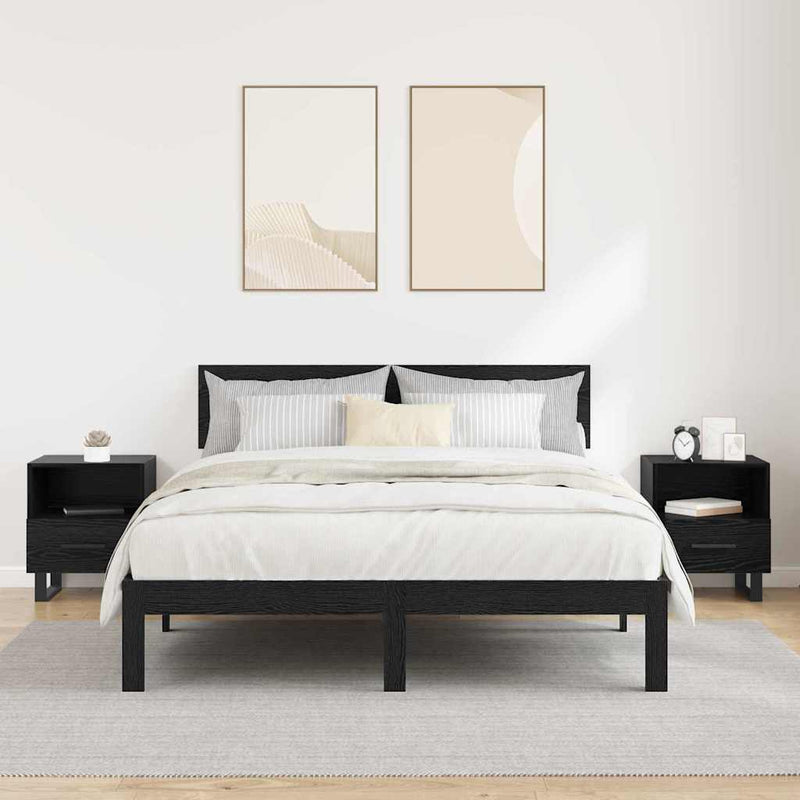 vidaXL Éjjeliszekrény 2 pcs Musta tammi 40 x 35 x 47.5 cm Faanyag