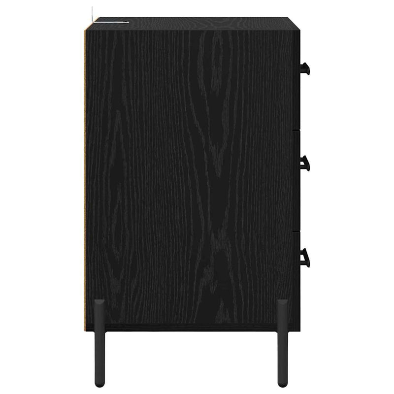 vidaXL Éjjeliszekrény fiókkal Musta tammi 40 x 40 x 66 cm Faanyag