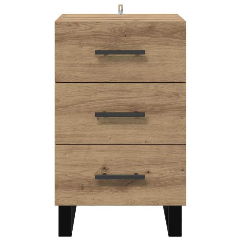 vidaXL Éjjeliszekrény fiókkal Artisan tölgy 40 x 40 x 66 cm Faanyag