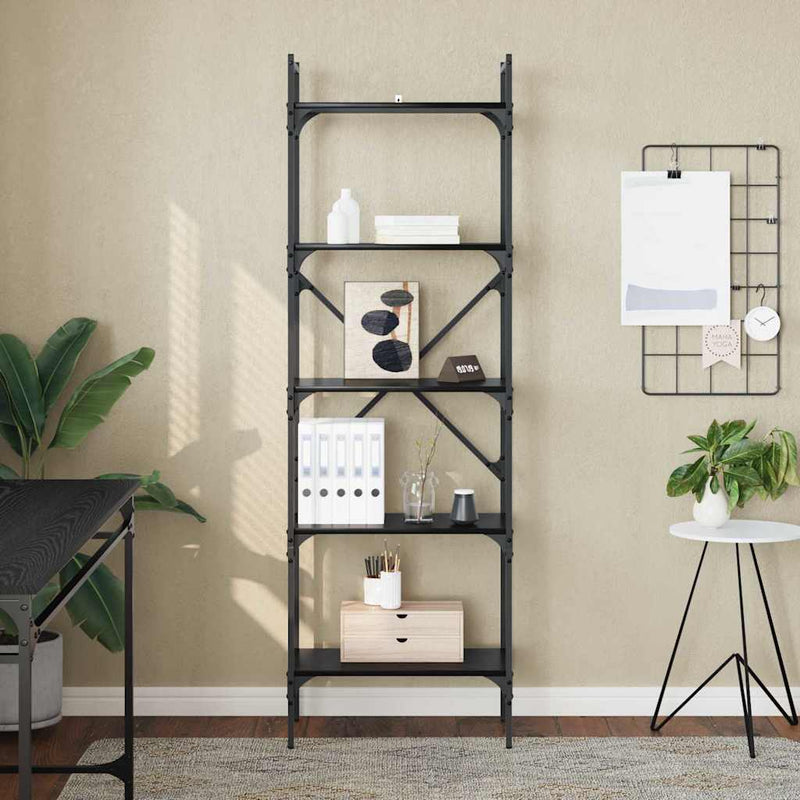 vidaXL Könyvszekrény Fekete tölgy 56 x 32 x 174 cm Faanyag