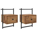 vidaXL Éjjeliszekrény fiókkal 2 pcs Öreg fa 35 x 30 x 51 cm Faanyag