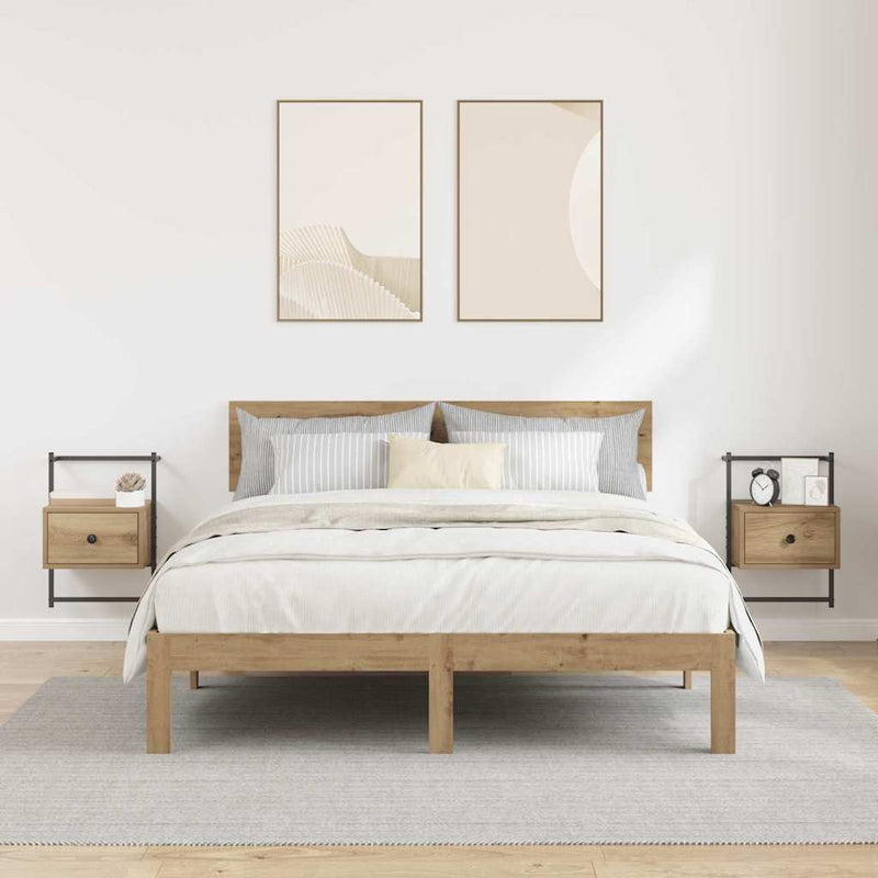 vidaXL Éjjeliszekrény 2 pcs Artisan tölgy 35 x 30 x 51 cm Faanyag