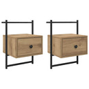 vidaXL Éjjeliszekrény 2 pcs Artisan tölgy 35 x 30 x 51 cm Faanyag