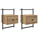 vidaXL Éjjeliszekrény 2 pcs Artisan tölgy 35 x 30 x 51 cm Faanyag