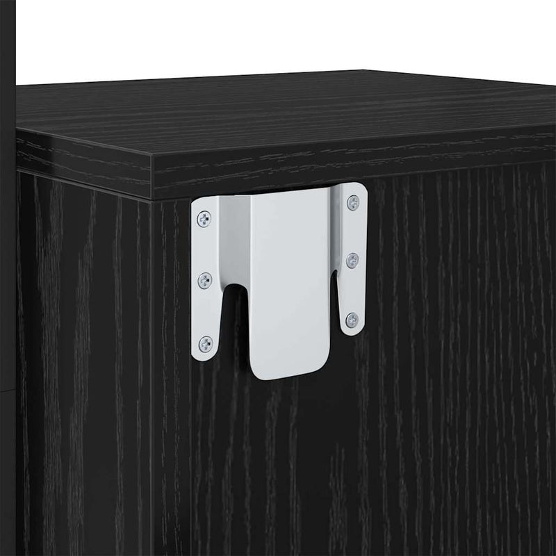 vidaXL Éjjeliszekrény fiókkal Fekete tölgy 35 x 30 x 51 cm Faanyag