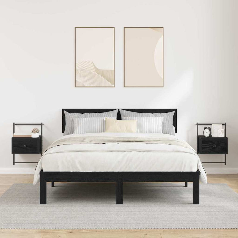 vidaXL Éjjeliszekrény 2 pcs Fekete tölgy 35 x 30 x 51 cm Faanyag