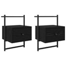 vidaXL Éjjeliszekrény 2 pcs Fekete tölgy 35 x 30 x 51 cm Faanyag