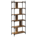 vidaXL Könyvszekrény 5 szintes 76 x 32 x 192 cm Szerelt Fa Régi fa