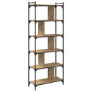 vidaXL Könyvszekrény 5 szintes 76 x 32 x 192 cm Szerelt Fa