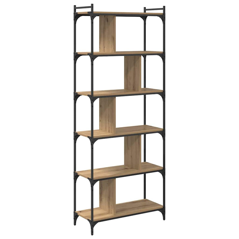 vidaXL Könyvszekrény kézműves tölgy 76 x 32 x 192 cm Faanyag