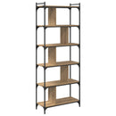 vidaXL Könyvszekrény 5 szintes 76 x 32 x 192 cm Szerelt Fa