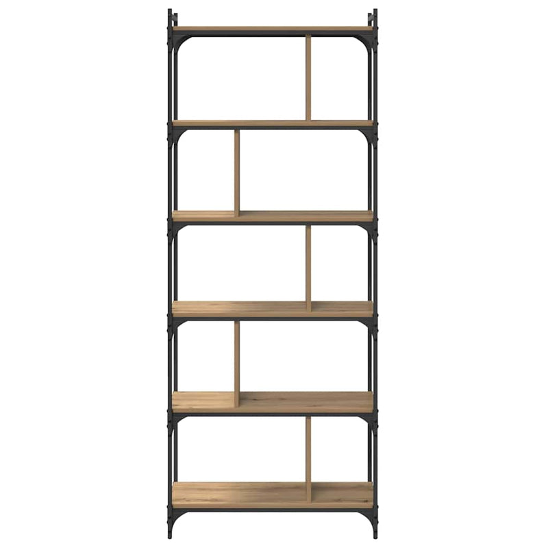 vidaXL Könyvszekrény kézműves tölgy 76 x 32 x 192 cm Faanyag