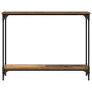 vidaXL Konzolasztal polcokkal Öreg fa 100 x 22,5 x 75 cm Faanyag