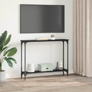 vidaXL Konzolasztal polcokkal Fekete tölgy 102 x 23 x 15,5 cm Faanyag