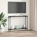 vidaXL Konzolasztal Fekete tölgy 100 x 22,5 x 75 cm Szerelt Fa